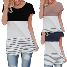 Striped Shirt Women Tshirt fashion Tee Lace back T-shirt Casual Tops hot sale free shipping 100% cotton band clothing