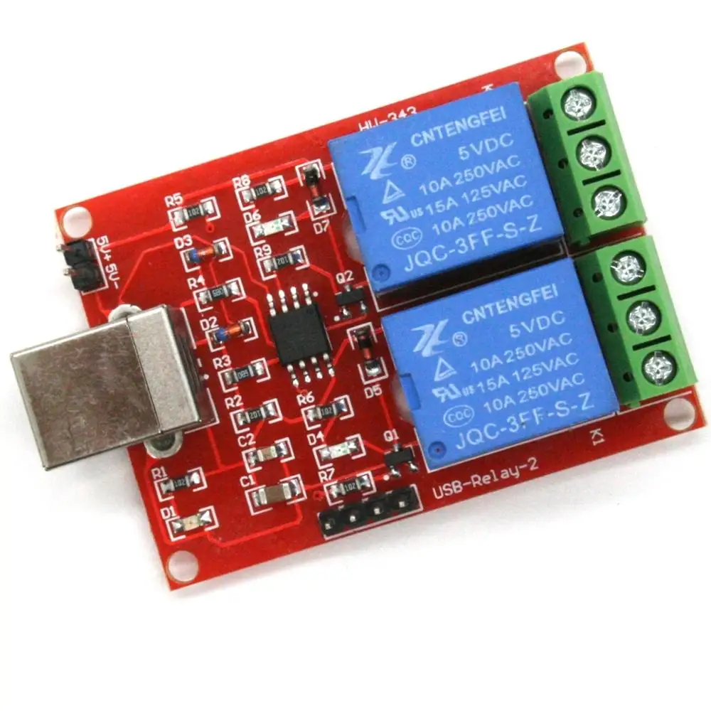 USB Relay 2 Channel Programmable Computer Control Power Supply Module