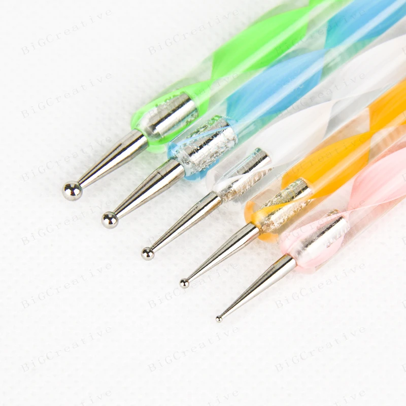 5 sets 5pcs set high quality two way dotting pen marbleizing painting tool nail dot set 5 sets 5pcs set high quality two way dotting pen marbleizing painting tool nail dot set