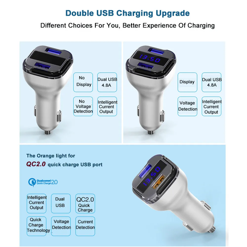 Автомобильный Стайлинг многофункциональное Интеллектуальное Быстрое Автомобильное зарядное устройство автомобильные аксессуары
