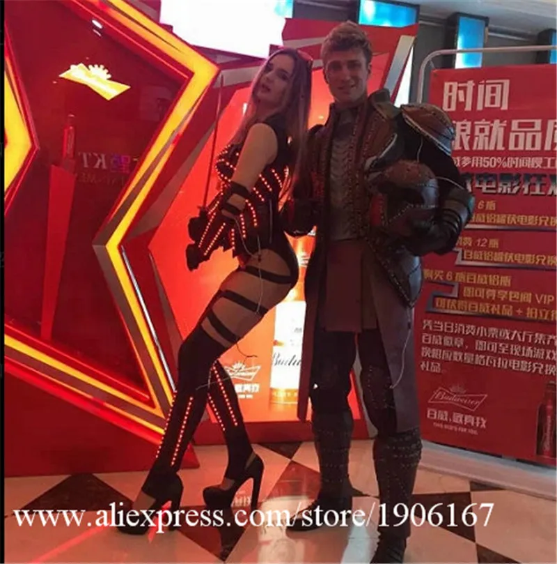 Fashion Led Luminous Ballroom Women Costume Sexy Lady Dancing Nightclub Party Stage Dress Clothing03