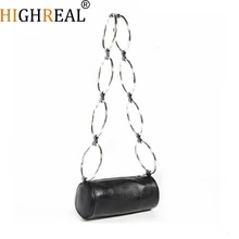 Fashion Circular Scrub Litchi PU Leather Retro Metal Ring Handbag Small Round Shoulder Bag Women Mini Circle Bag drop shipping