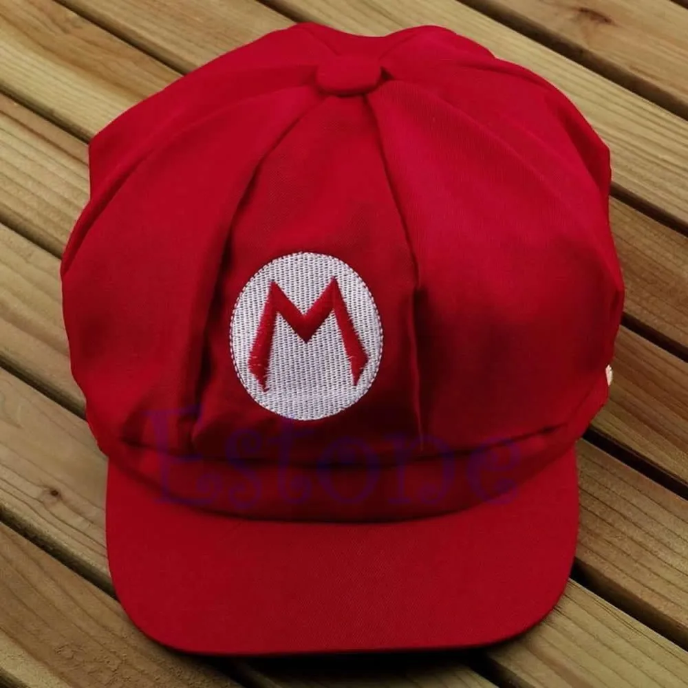 1 шт. Новое поступление модные 2 цвета Луиджи Super Mario Bros Косплэй Взрослый Hat регулируемый пряжки крышка Бесплатная/Прямая доставка