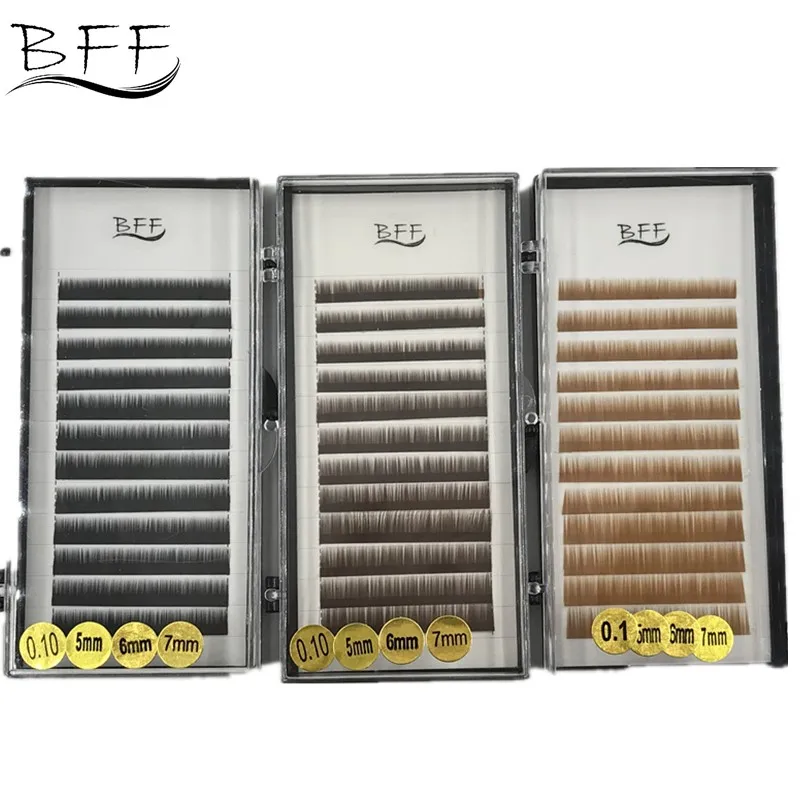 

BFF Brand 0.1 I mix 5/6/7mm Black /Light Brown / Dark Brown color synthetic Mink Makeup Individual Eyelashes Eyebrow Extensions