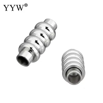 

10pcs Strong Magnetic Clasps Stainless Steel Fits Round Leather Cord Bracelets Necklaces End Caps Connectors DIY Jewelry Making