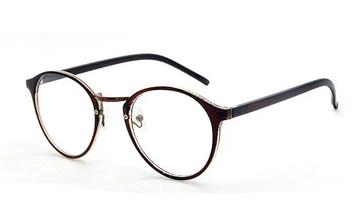 Uvlaik Модные оптические очки кадр очки с прозрачного стекла для мужчин и женщин бренд Круглый прозрачный женские очки кадров - Цвет оправы: Brown