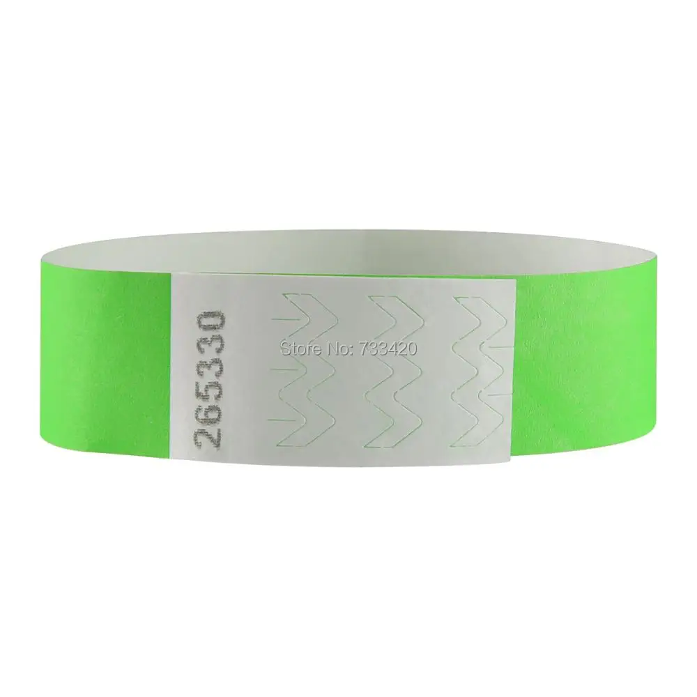 

Neon Green Colors 3/4 inch Tyvek Wristbands with Series Numbers, ID Wristbands for Parties Events, 500 Piece Free Shipping