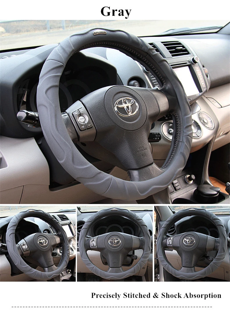 sheep leather steering wheel cover 5