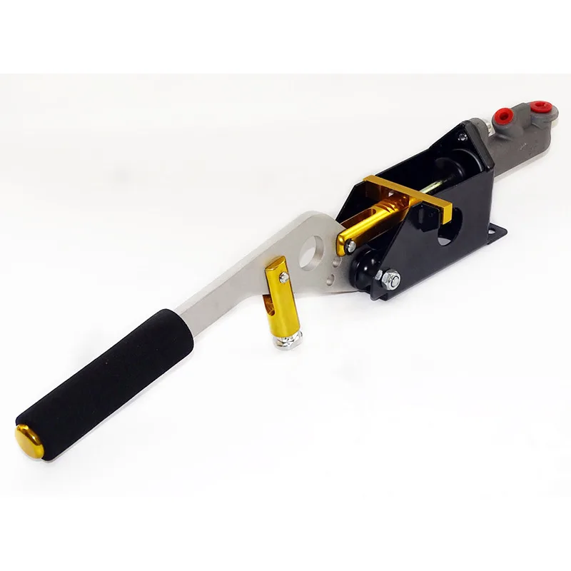 Universal Car Hydraulic Handbrake Vertical & Horizontal 25cm Rally Racing E-Brake Lever Device Master Cylinder Gold