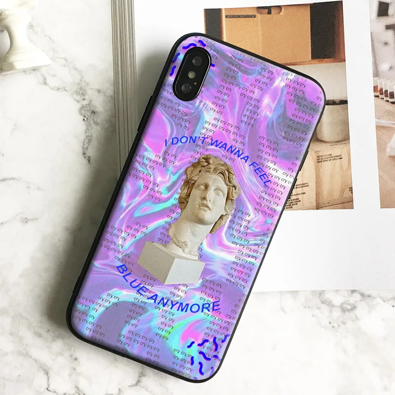 

Vaporwave Plaster statue Coque Soft Silicone Phone Case cover Shell For Apple iPhone 5 5s Se 6 6s 7 8 Plus X XR XS MAX