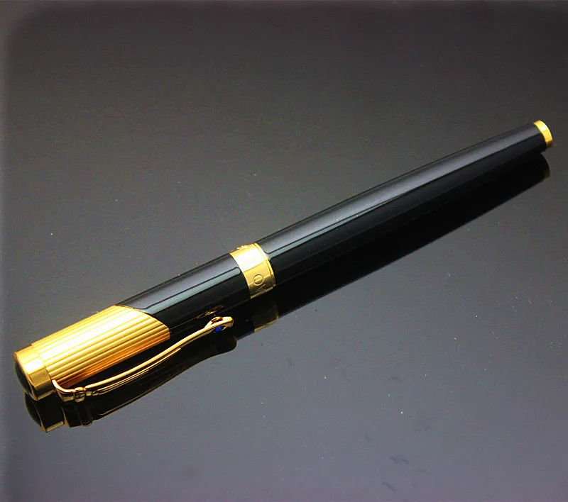 Высококачественная металлическая перьевая ручка из иридистого золота ручки 0,38 мм роскошные черные золотые Jinhao 9009 письменные принадлежности стакан для чернильных ручек Подарки - Цвет: 1