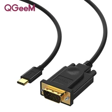 QGEEM USB C к VGA Кабель USB type C USB-C к VGA Мужской конвертер Кабель-адаптер для Apple, Macbook ProDell XPS 13 VGA USB-C