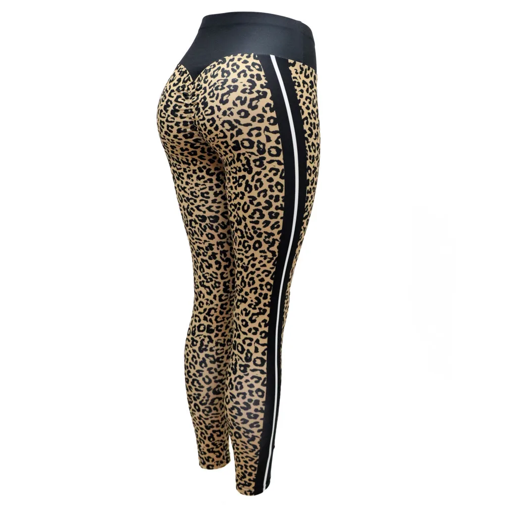 Perimedes Для женщин с высокой талией для йоги Штаны Леопард бесшовные Штаны эластичные крыло Леггинсы с принтом спортивные брюки для бега Штаны# g25