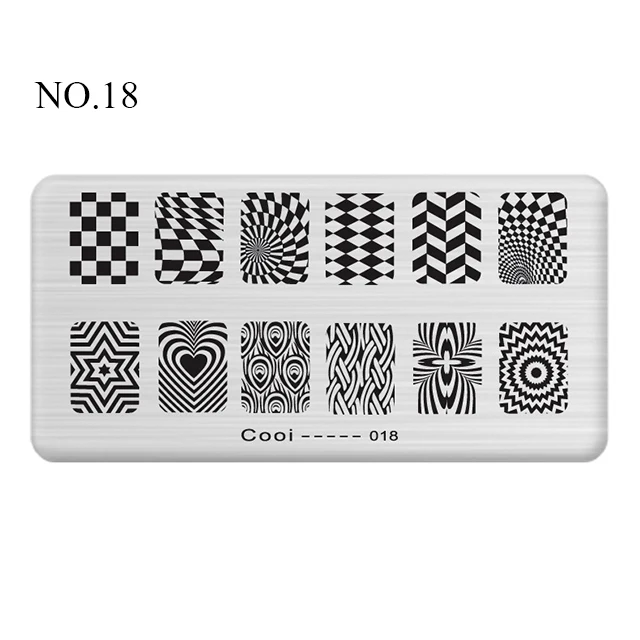 Pinpai Nail Stamping Plates Flower Geometric Heart Nature Series Nail Template Stamp Image DIY Nail Designs Manicure Stamp Plate - Цвет: NO.18