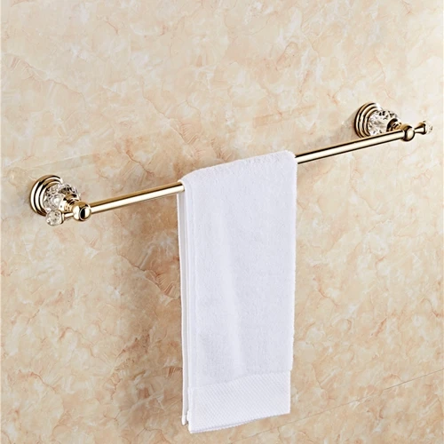 Полка для полотенец для ванной комнаты с золотым покрытием держатель для туалетной бумаги крючок для халата держатель для полотенец Держатель для полотенец корзина для мыла ELG85400 - Цвет: Single towel bar