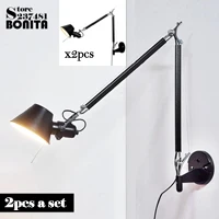 Simple modern Foldable wall lights long swing arm Adjustable Aluminum sconces lamps Telescopic wall lights for bedroom wall lamps for bedroom