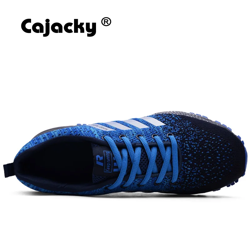 Cena Cajacky buty do biegania męskie trampki Plus rozmiar 47 46 letnie oddychające siatki męskie buty sportowe odkryte buty sportowe lekkie