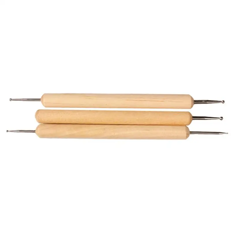 

3pcs/lot birch and copper bar Stylus Tool Sets for Embossing Pattern Clay Sculpting Paper Scrapbook Diameter 1.5 2 3mm FEN#