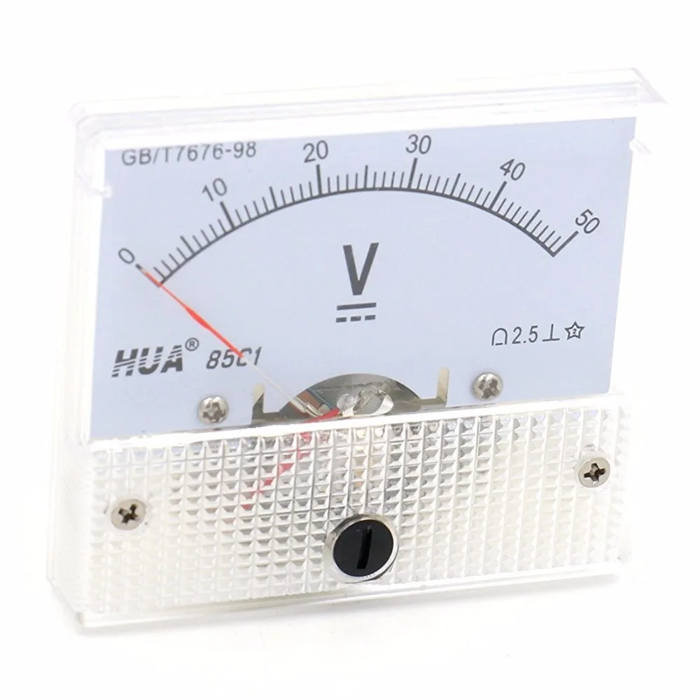 DC 0 50V Square Analog Voltmeter Panel Meter Gauge 85C1Analog Voltmeter