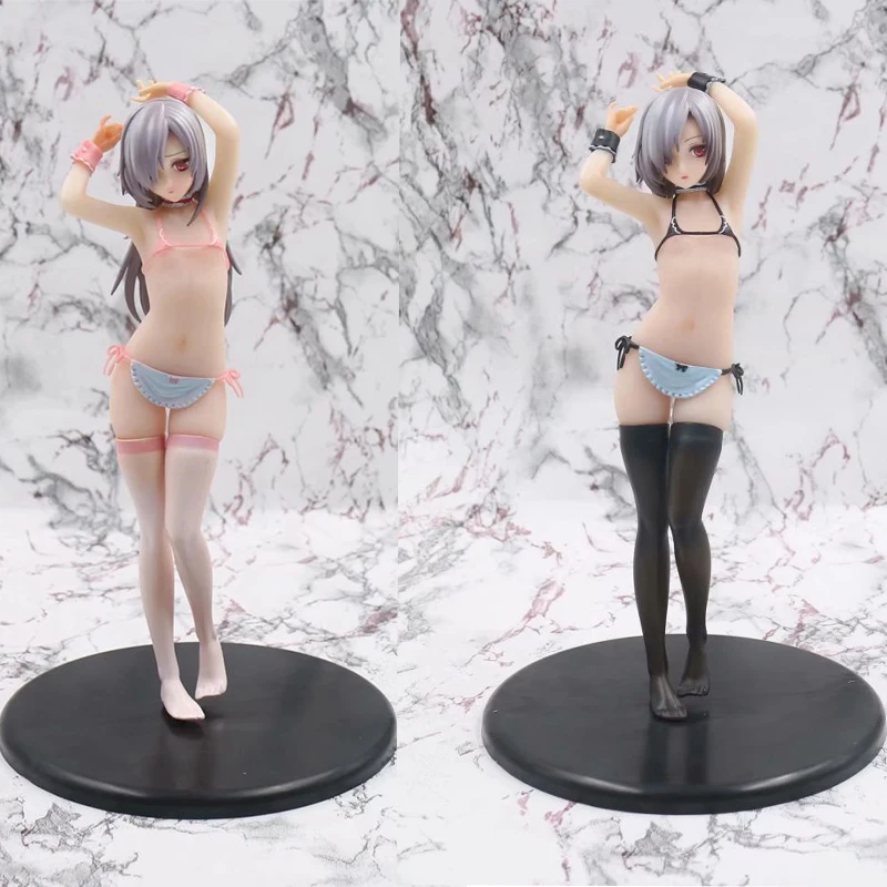 

24cm Anime Q-six Sexy Figure Akeiro Kaikitan swimsuit Long Hair & short hair ver PVC Action Figures toys Anime figure Model Toys