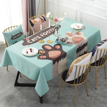

Cartoon Claw Series Rectangular Tablecloth Waterproof Oilproof Thick Rectangular Wedding Dining Table Cover Tea Table Cloth