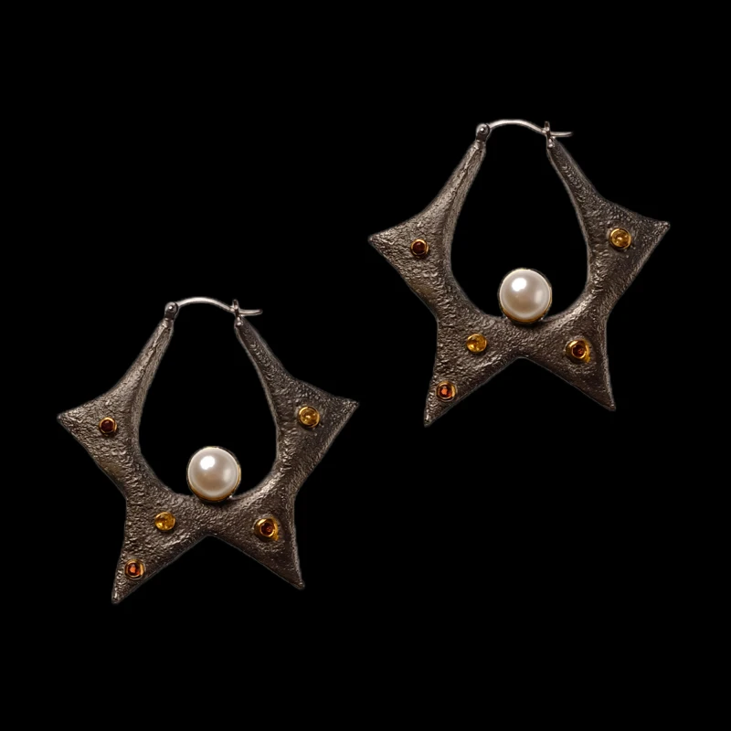 

Local focal silver925 unique one star with pearl gem silver