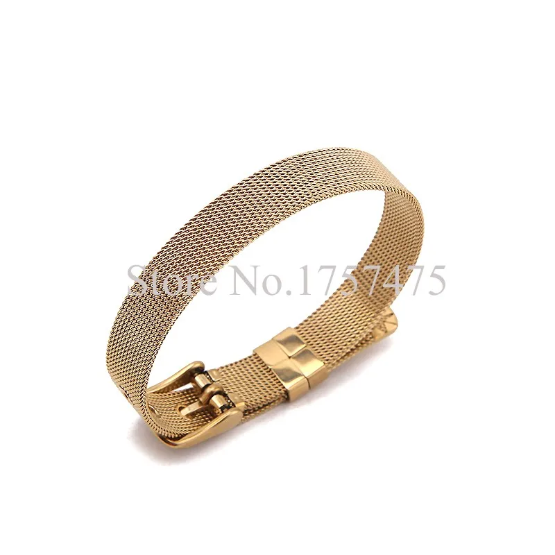 TDIYJ-New-Jewelry-KEEP-Keys-21CM-Stainless-Steel-Mesh-Bracelets-Silver-Gold-Rose-Gold-Single-Band