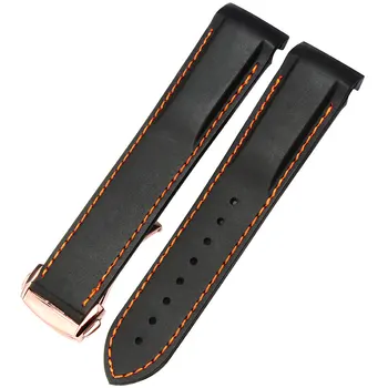 

20mm 22mm Curved End Montre En Caoutchouc de Silicone Bretelles no Fermoir avec pour Omega Seamaster 232 Bracelet