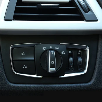 

Car styling Chrome Sticker Interior Headlight Switch Button Cover Trim for BMW F30 F31 F32 F34 3/4 Series