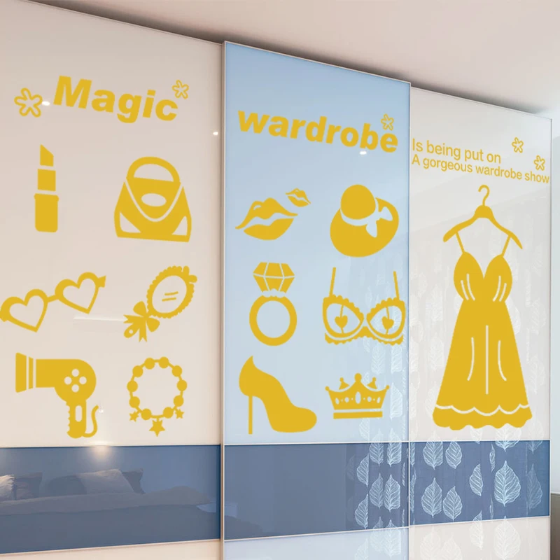 [SHIJUEHEZI] Custom Dress Wardrobe Clothes Wall Sticker PVC Material
