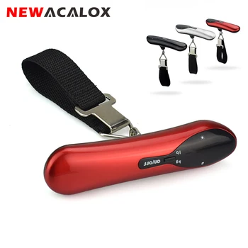 

NEWACALOX 50kg/110lb Digital Electronic Luggage Scale LED Display Pocket Handheld Electronic Travel Suitcase Bag Weight Scale