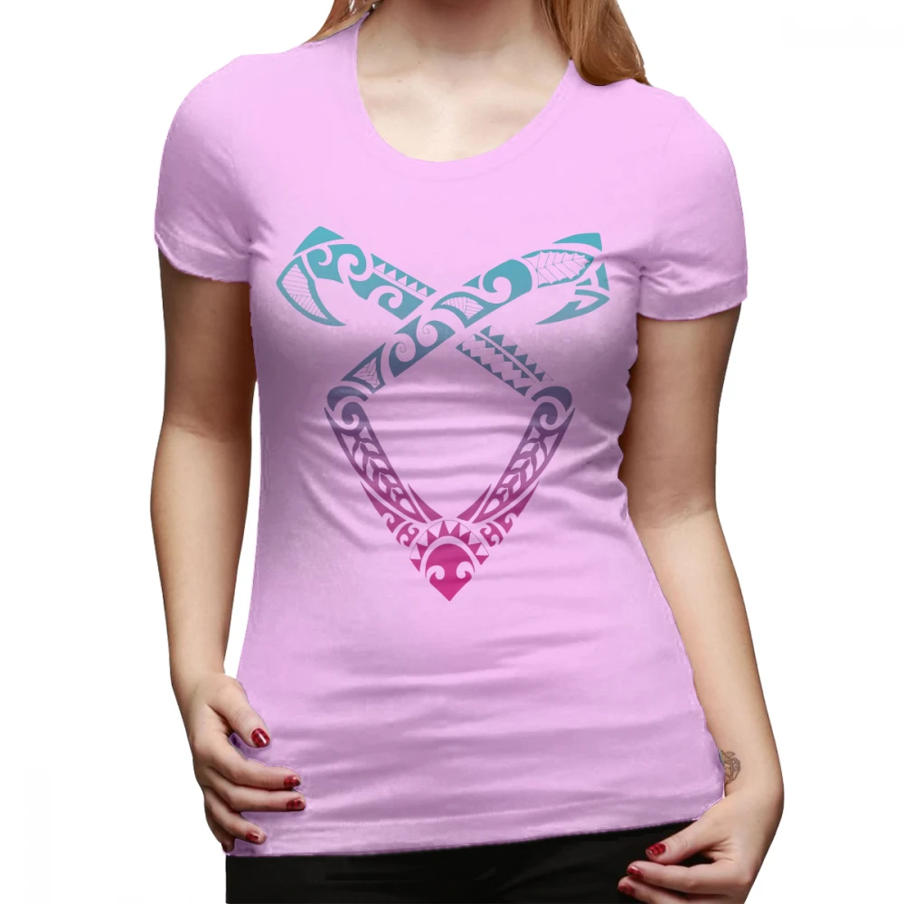 Shadowhunter футболка ангельские руны символ shadowhunts футболка Kawaii хлопчатобумажная женская футболка с серебряным принтом женская футболка - Цвет: Розовый
