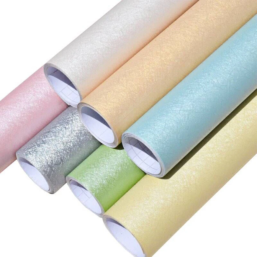 

Simple Living Room Bedroom Home Decorative Films PVC Self Adhesive Solid Color Wallpaper Roll DIY Vinyl Waterproof Contact Paper