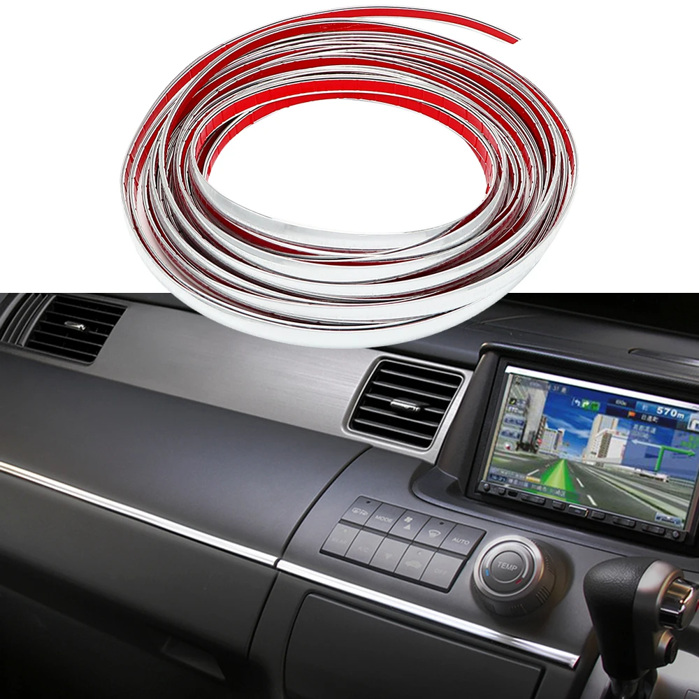 

Bright Car Self Adhesive Trim Crash Protector 12mm / 49ft Car Styling Auto Window Bumper Silver Chrome Styling Moulding
