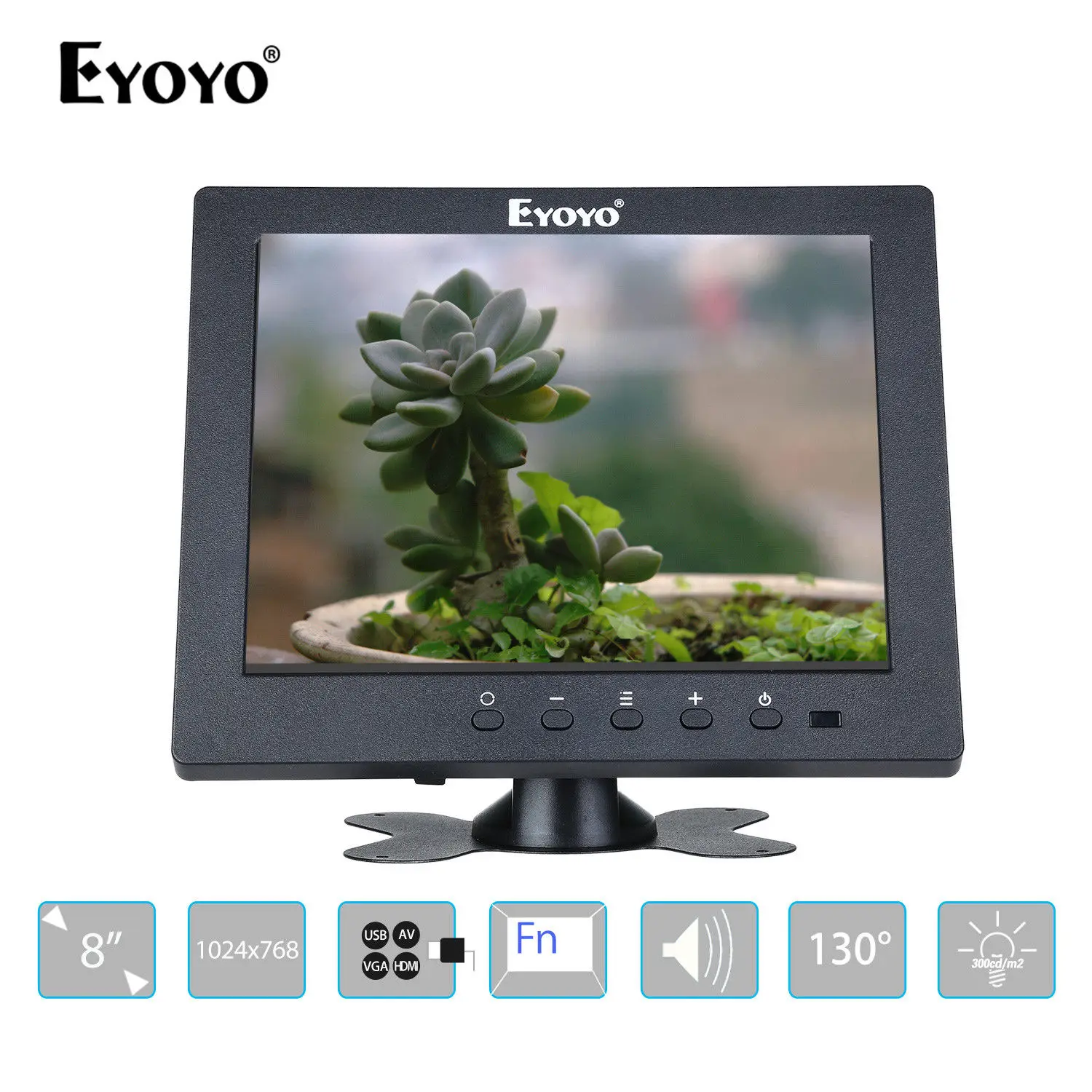 Eyoyo S801T монитор 8 &quot768x1024 ЖК экран дисплей для видеонаблюдения DVD PC ноутбук камера