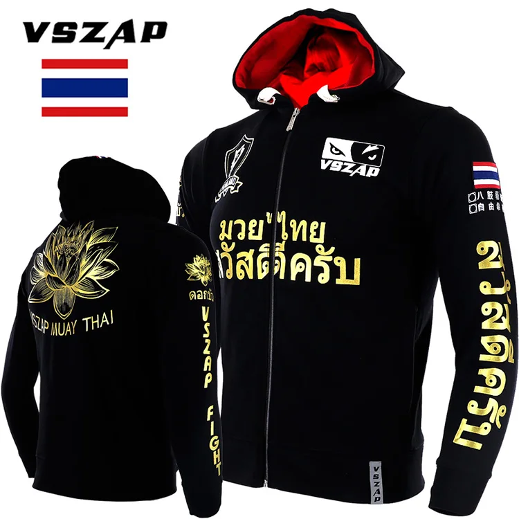 

VSZAP fighting jacket MUAY THAI THAI MUAY THAI sowed for lotus fight MMA hoodie fitness man