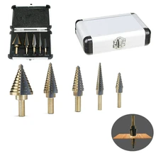 5Pcs Step Drill Bit Set 50 Sizes Bits Center Drill Perforator Hole Cutter Tools 5Pcs Step Drill Bit Set 50 Sizes Bits Center Drill Perforator Hole Cutter Tools