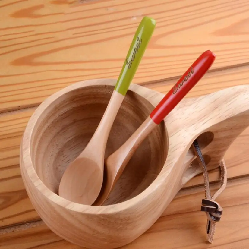 

Dessert Small Wooden Spoon Coffee Mixing Spoon Children's Ice Cream Wooden Spoon