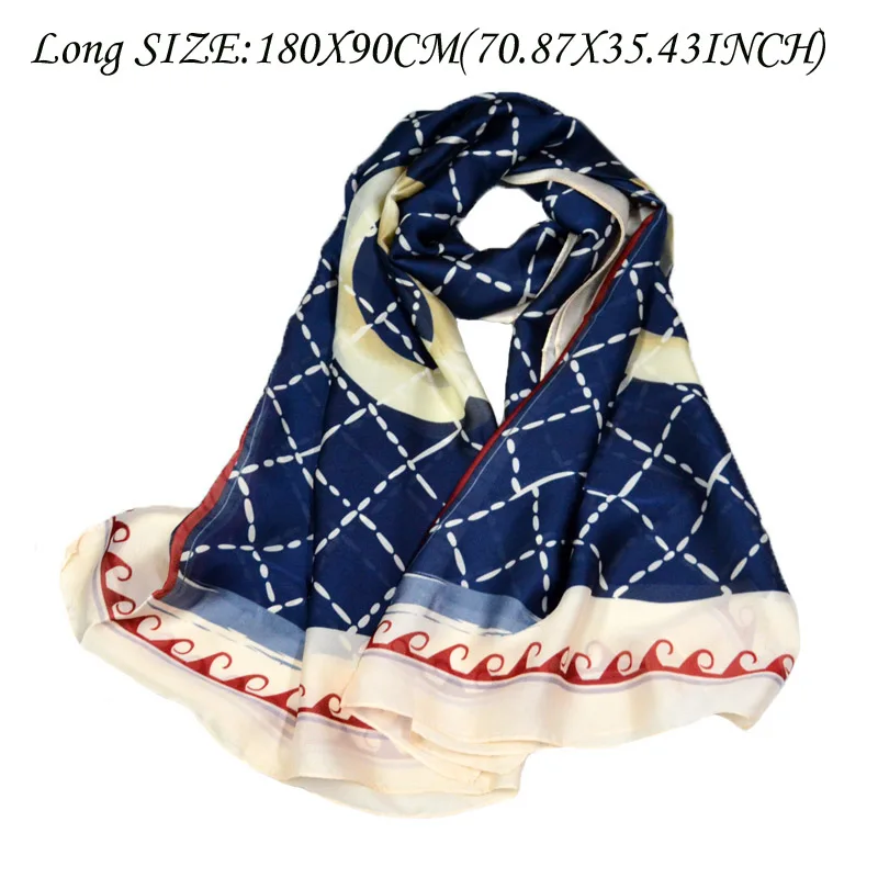 AL7866navyblue Модный великолепный шелковый шарф роскошный женский брендовый шарф для женщин шаль Пашмина высокое качество с принтом хиджаб обертывания 180*90 см - Цвет: AL7866navyblue
