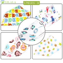 5 шт./партия, цветной детский слюнявчик для новорожденных, полотенце, мягкий хлопковый нагрудник с милым принтом, бандана, нагрудники, шарф для мальчиков и девочек, одежда для маленьких мальчиков