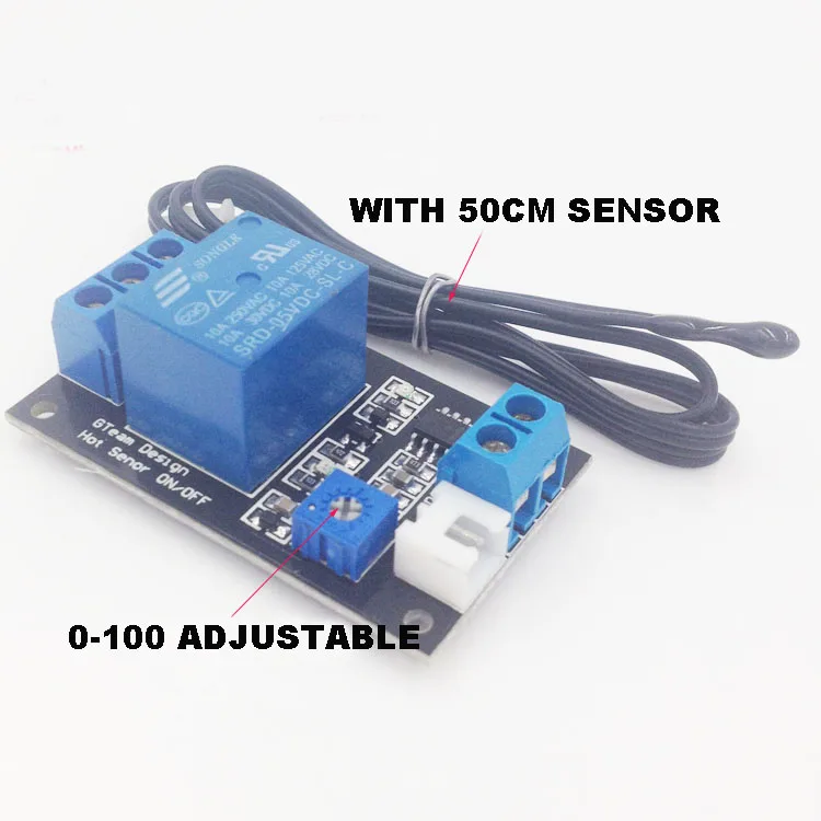 

Free shipping Thermistor relay control module 5V/12V/24V thermal control Switch Relay Module with temperature sensor
