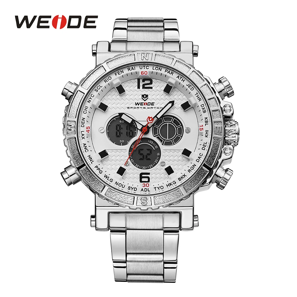 

WEIDE Sports Men Military Clock Week Display Casual Auto Date Back Light Stop Watch Digital Movement Male Hour Relogio Masculino