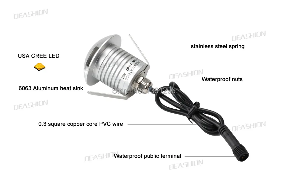 CREE Led напольный настил светильник s 12 в 24 В 1 Вт 3 Вт светодиодный подземный светильник IP67 похороненные лампы наружное пятно encastrable светильник для террасы ing