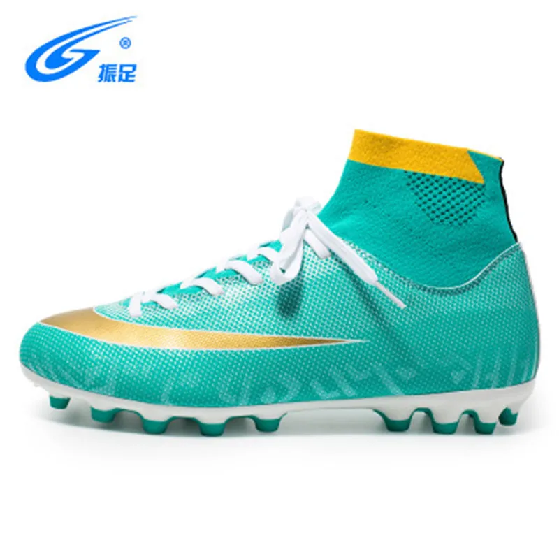

Latest Soccer Cleats Men Orange Green Sport Shoes Mens Original Football Boots Outdoor Long Spike High Ankle Soccer Cleats