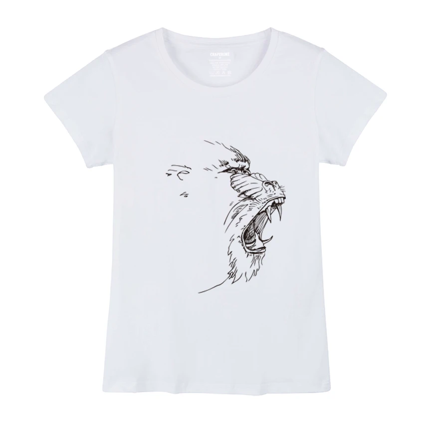 

Cotton fashion casual comfort new round neck high quality brand clothing creative gorilla print ladies T-shirt