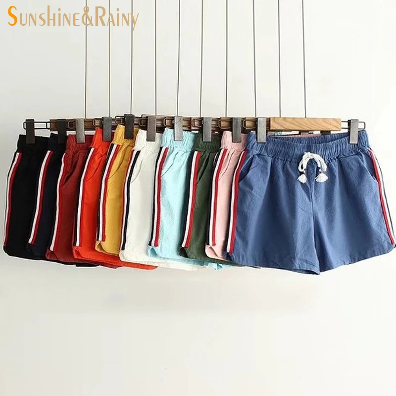 

summer new funny female stripe pattern loose cotton linen jeans overalls women suspenders wide leg boots short jumpsuit