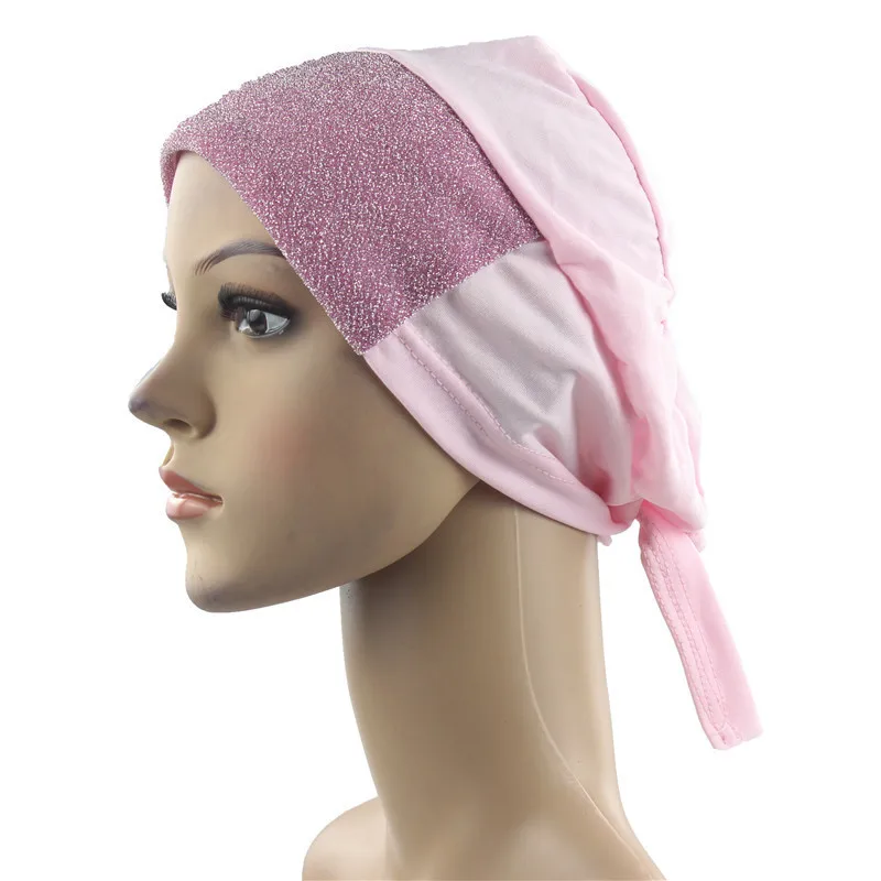 Мусульманский Хиджаб подшарф шапка шаль Islim шарф растягивающаяся внутренняя повязка для головы хиджаб кристалл конопли