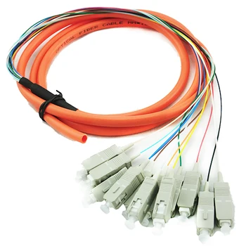 

5 Pieces 12 Cords 1.5 Meter 62.5/125 OM1/ 50/125 OM2 MM Multi Mode SC UPC Optical Fiber Pigtail Bundles 1Gbps