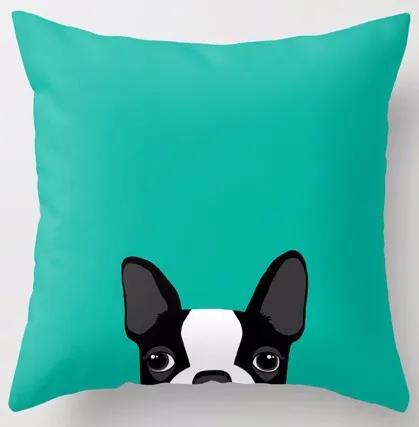 

Free Shipping Stylish Boston Terrier Funny dog puppy doggie Pattern Unique Throw Pillows Square Concealed Zipper Pillowcases