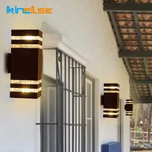 Открытый витринный двор Светильники для крыльца IP65 светодиодный настенный водонепроницаемый садовый светильник Алюминий настенный светильник 2 шт.* 5 Вт светодиодный лампы AC90~ 260 V ночной свет